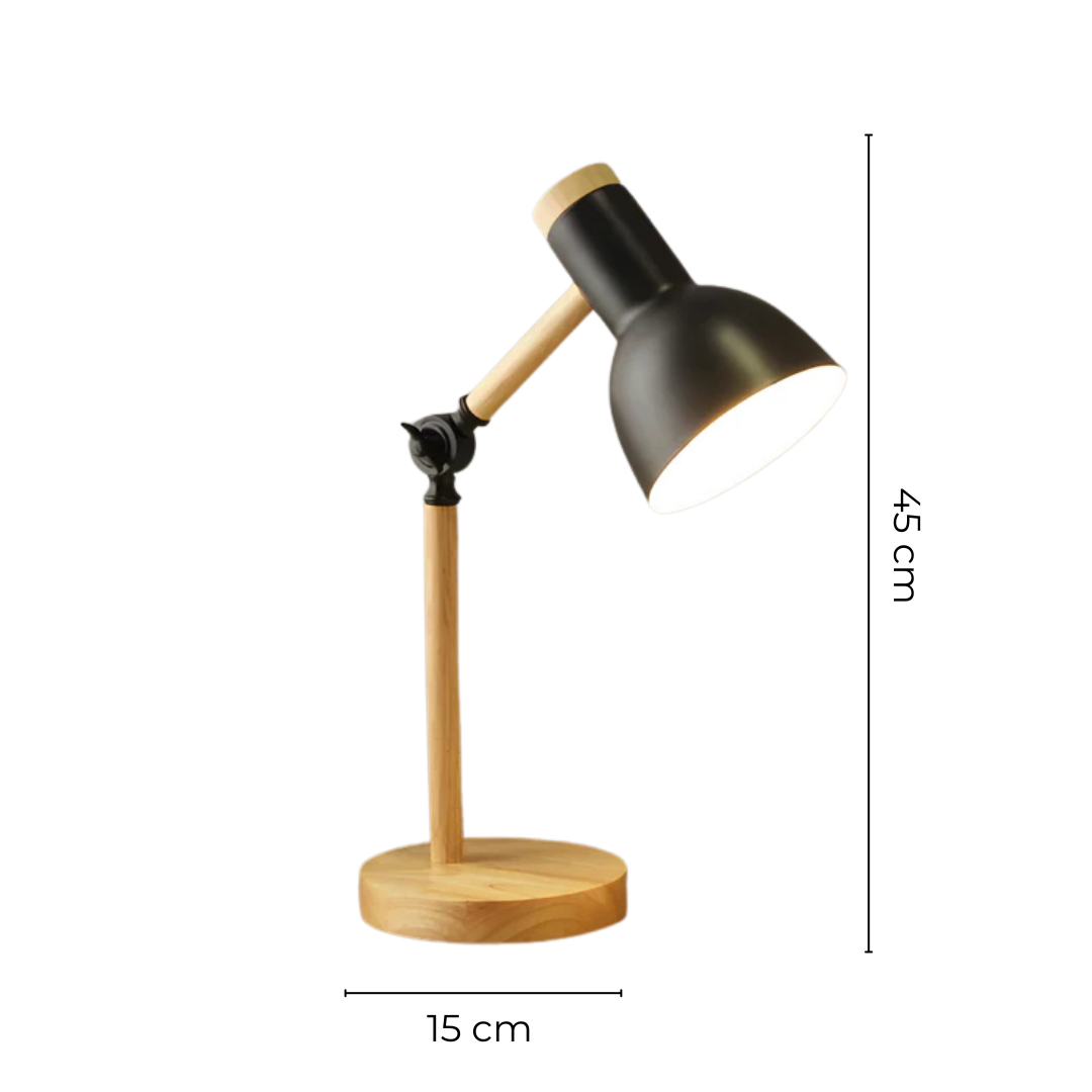 Dione | LED Table Lamp | Wood & Metal, Adjustable, E27 | 1-Light