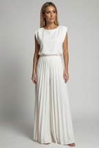 Neela | Women's Two-Piece Set | Wide-Leg Trousers, Sleeveless Top