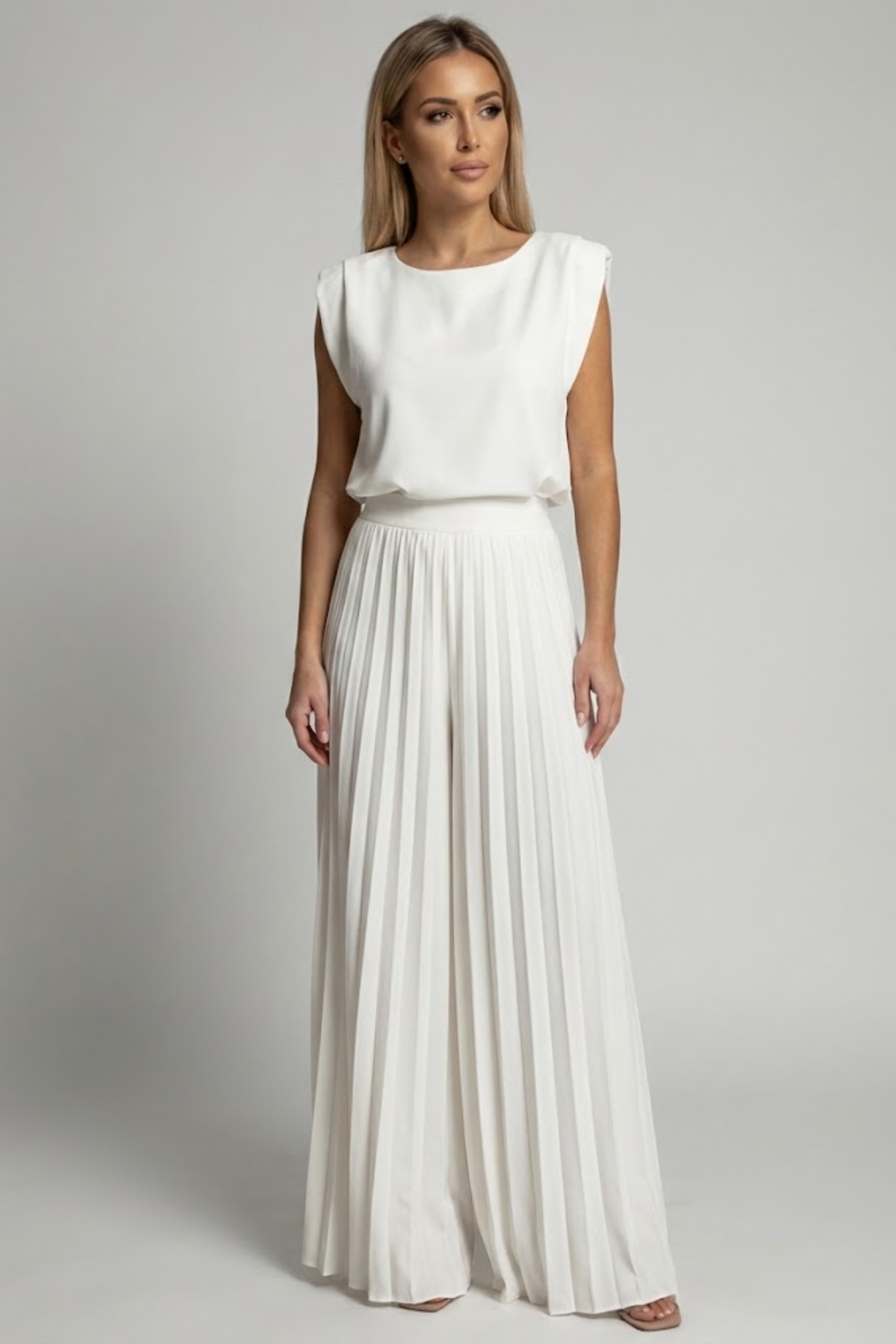 Neela | Women's Two-Piece Set | Wide-Leg Trousers, Sleeveless Top
