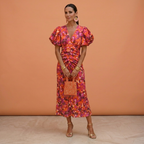 Summer Dress Women Lightweight Spring V Neck Puff Sleeve