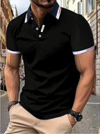 Men Polo Shirt Short Sleeve Casual Collared Regular Fit Tops