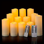 Zelda | LED Flameless Candles | Ivory, Waterproof, Remote & Timer | 12-Pack