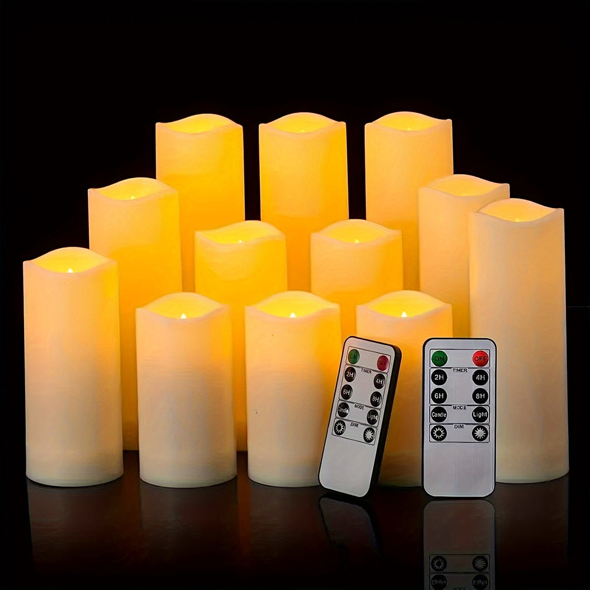 Zelda | LED Flameless Candles | Ivory, Waterproof, Remote & Timer | 12-Pack