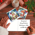 Odette | Diamond Painting Christmas Cards | DIY Greeting Set | 12pcs, Santa