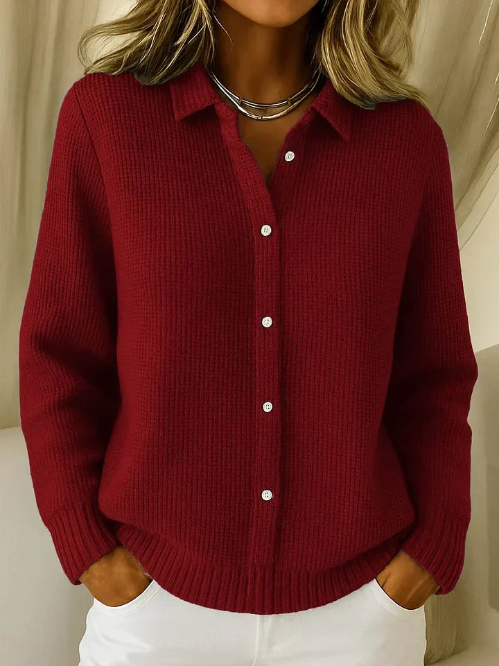 Soraya | Women's Knit Cardigan | Collared, Button-Up | Winter Knitwear
