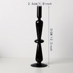 Indra | Glass Candlestick Set | Minimalist Table Decor | Lacquered, Romantic