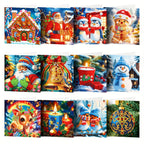 Diamond Painting Christmas Cards 12 Piece Snowman Reindeer Craft Kit