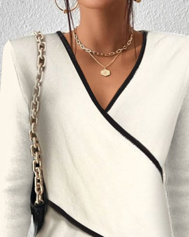 Lena | Women's V-Neck Sweater | Comfortable Fit, Timeless Style | White