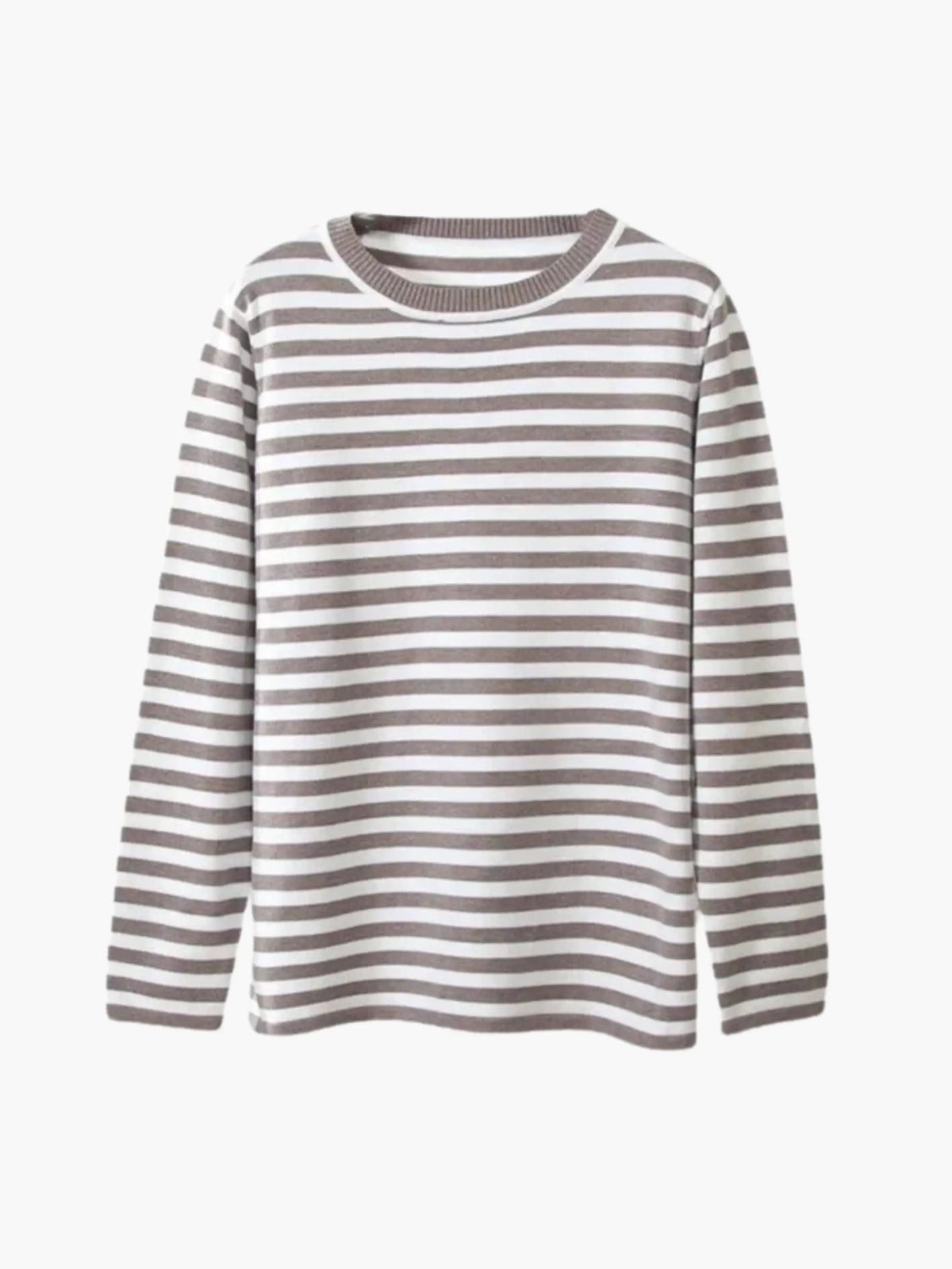 Marlow | Striped Knit Sweater | Women's Relaxed Fit | Round Neck, Long Sleeve