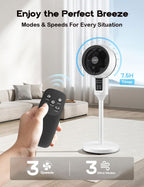 Xanthe | Pedestal Fan | 3D Oscillation, Adjustable Height, Ultra-Quiet | White