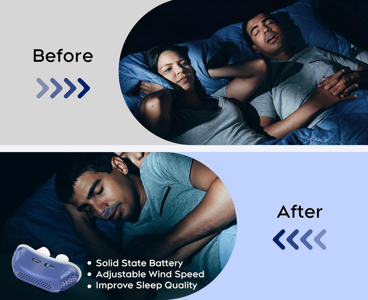 Linnea | Sleep Apnea Device | Portable Silent CPAP Aid | Light Green, Rechargeable
