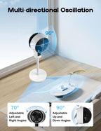 Xanthe | Pedestal Fan | 3D Oscillation, Adjustable Height, Ultra-Quiet | White