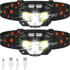 Tamsin | LED Headlamp 2-Pack | Rechargeable, Motion Sensor | 1200 Lumen, IPX4
