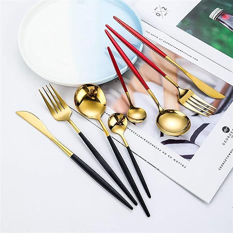 Marlow | Cutlery Set 24-Piece | Gold & Silver Stainless Steel | Luxury Dining