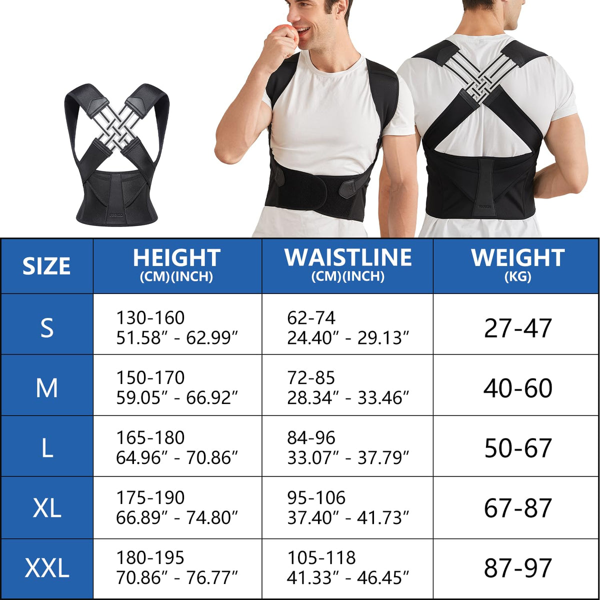 Gigi | Posture Corrector Brace | Adjustable, Unisex | Back Alignment Support