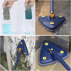 Cassia | Spin Mop | 360° Triangular Head, Push-Pull Wringing | Microfiber
