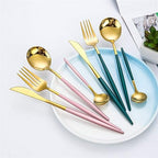 Marlow | Cutlery Set 24-Piece | Gold & Silver Stainless Steel | Luxury Dining