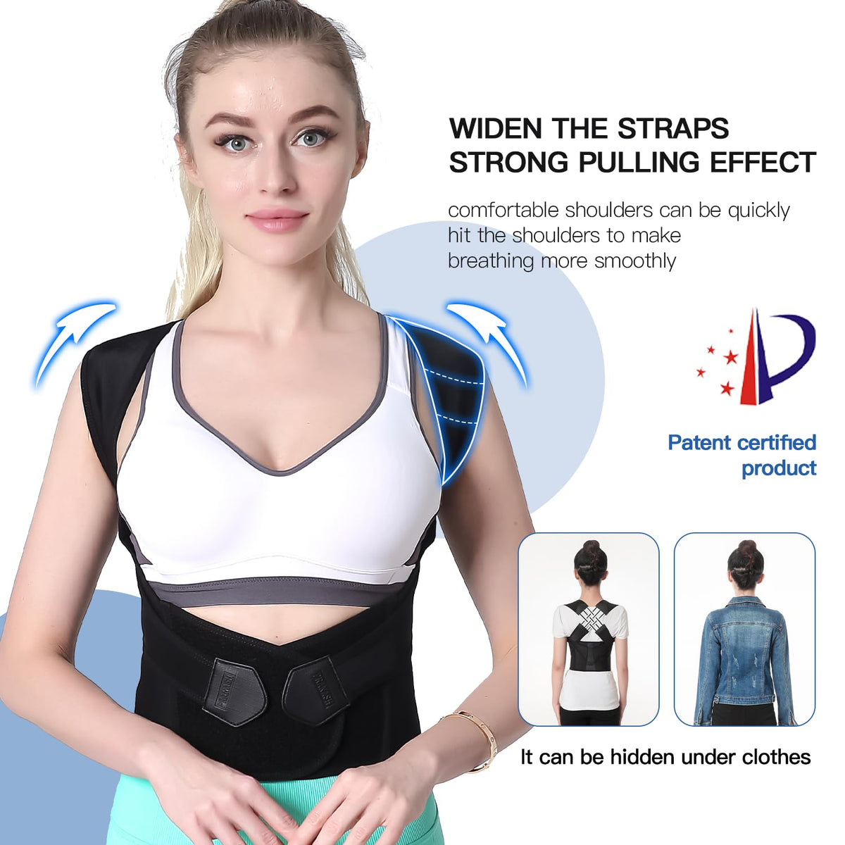Gigi | Posture Corrector Brace | Adjustable, Unisex | Back Alignment Support