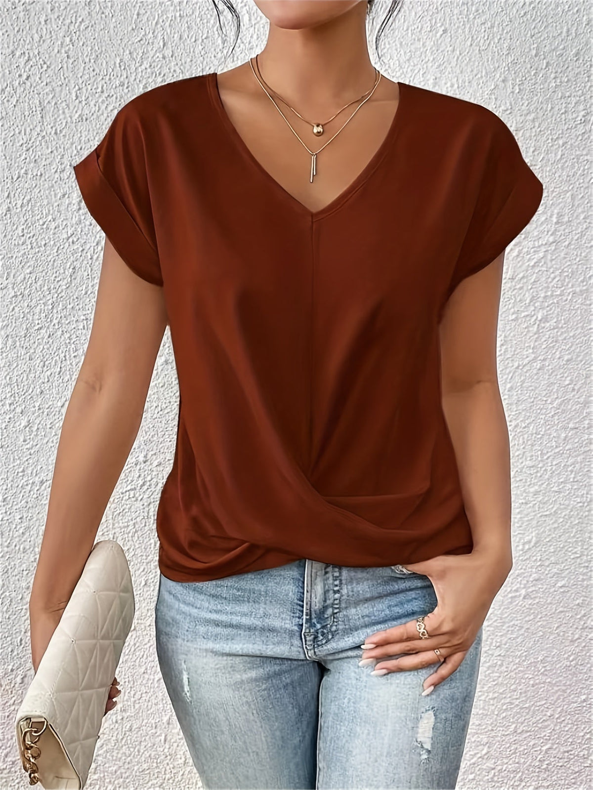 Rhea | Women's T-Shirt | Sweetheart Neckline, Casual Everyday Top