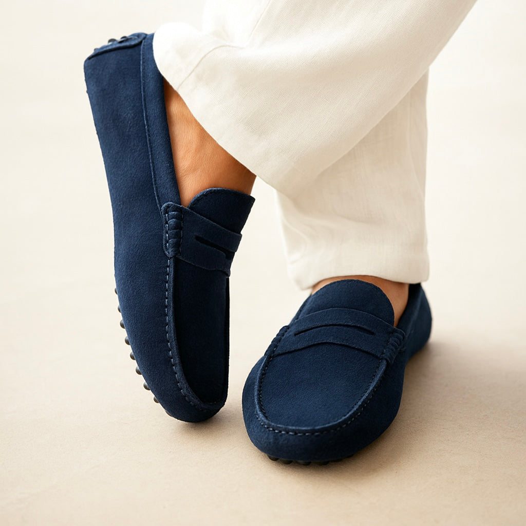 Marlowe | Suede Loafers | Men's Slip-On Boat Shoes | Calf Suede, Laceless