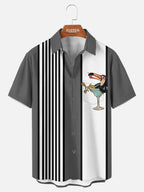 Cocktail Shirt | Men's Striped Toucan Short Sleeve Casual Shirt