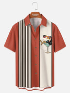 Cocktail Shirt | Men's Striped Toucan Short Sleeve Casual Shirt