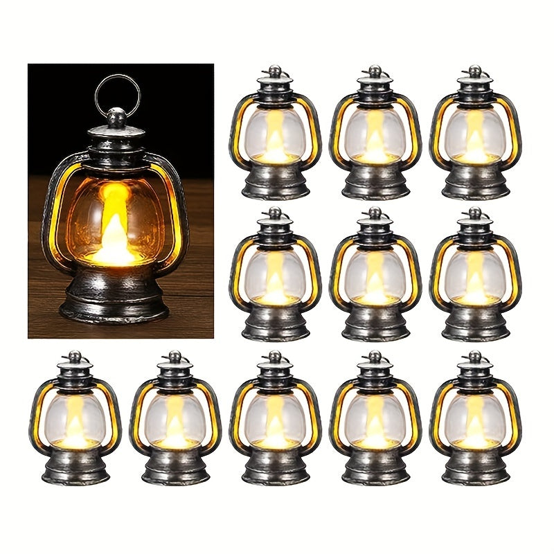 Christmas LED lantern lights 12 pack vintage mini flickering design