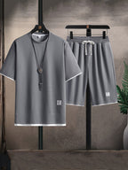Dahlia | Men's Two-Piece Set | Waffle Fabric, Relaxed Fit | T-Shirt & Shorts