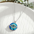 Faline | Evil Eye Necklace | Women's Protection Amulet | Silver & Blue
