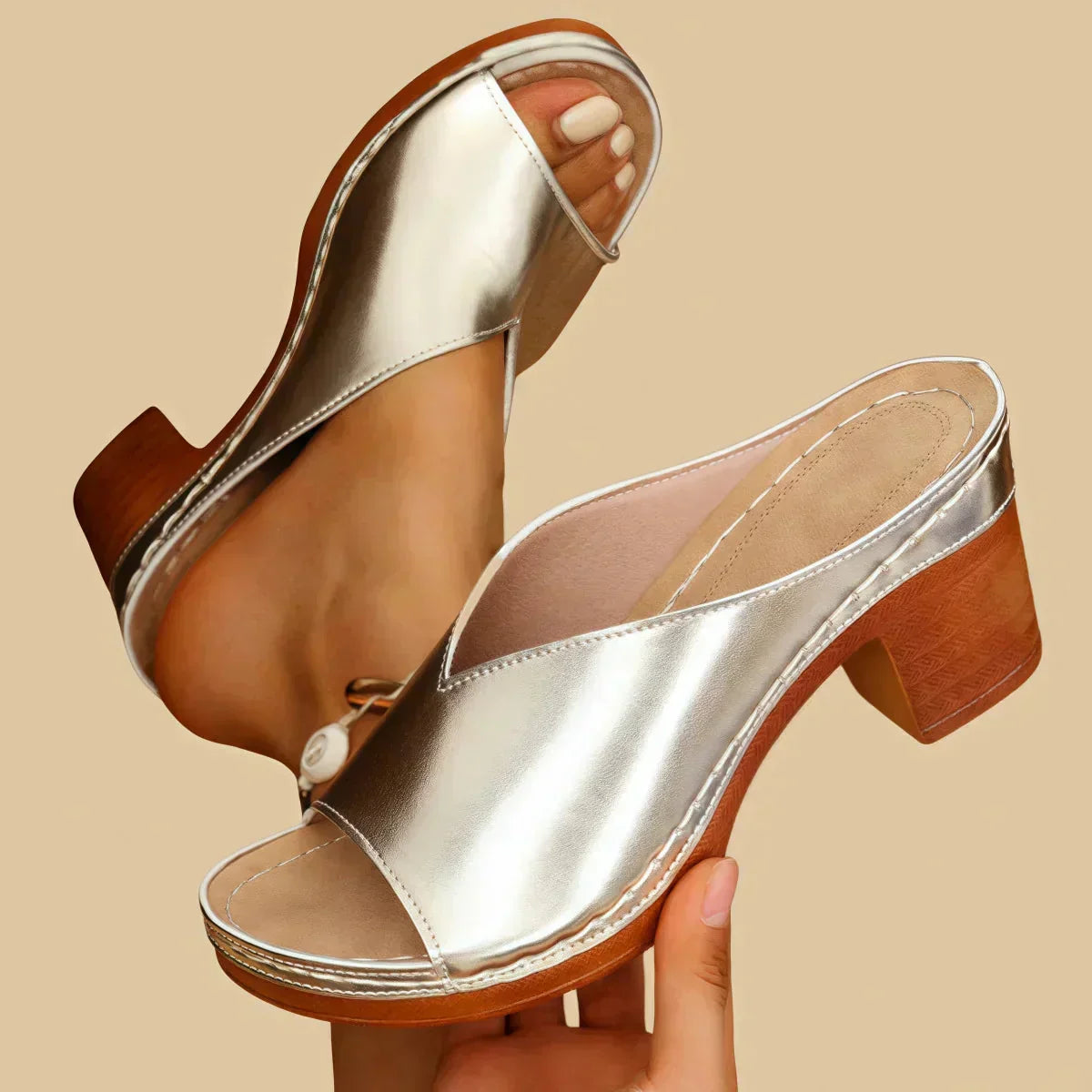 Women Orthopedic Sandals Thick Heel