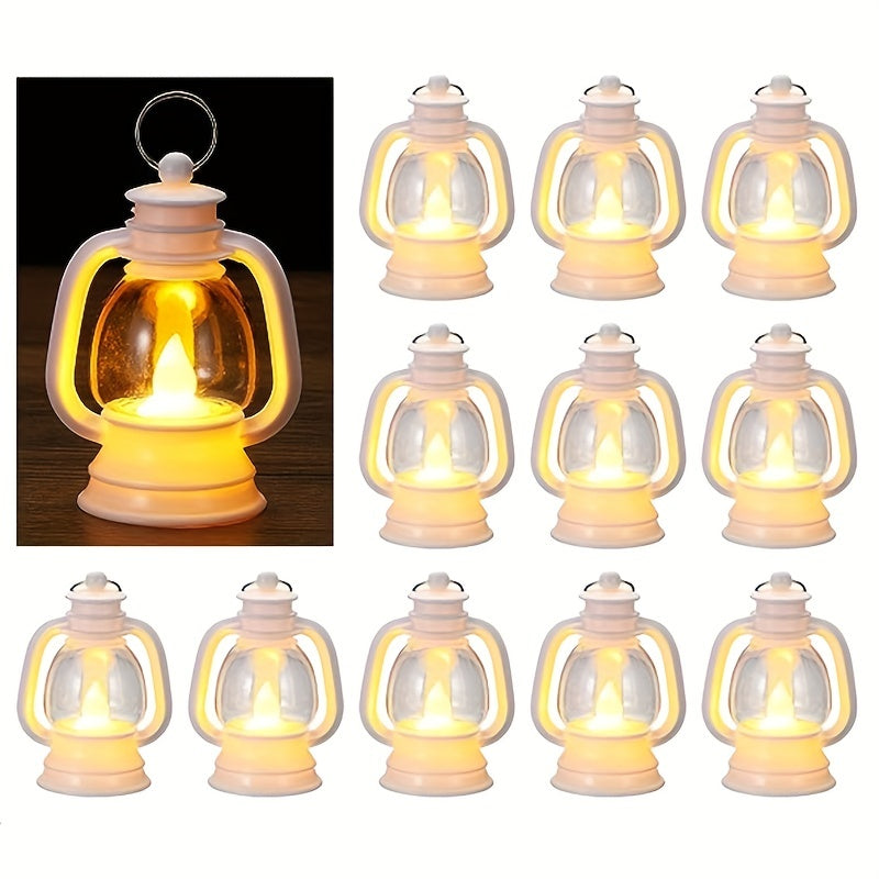 Christmas LED lantern lights 12 pack vintage mini flickering design