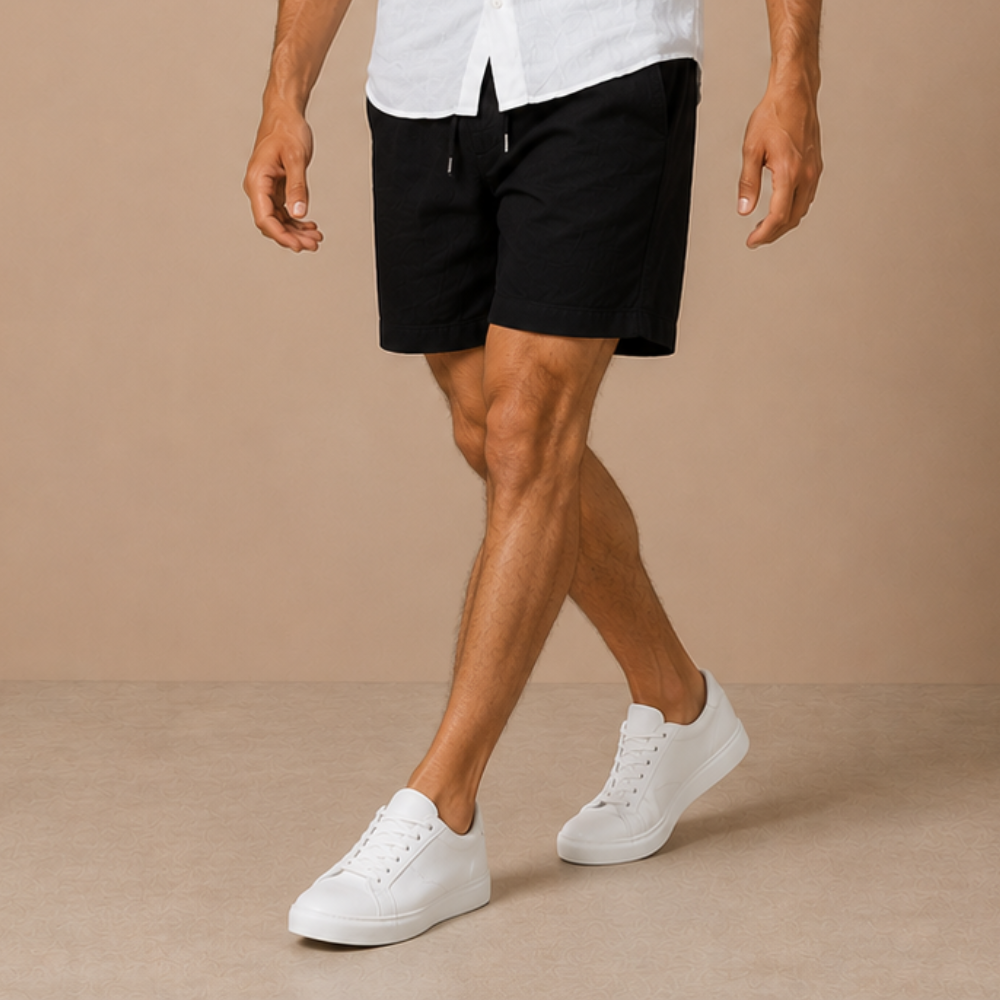 Mens Swim Shorts Lightweight Knee Length Loose Fit Drawstring Waist