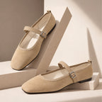 Women Orthopedic Flats Mary Jane Square Toe Adjustable Strap