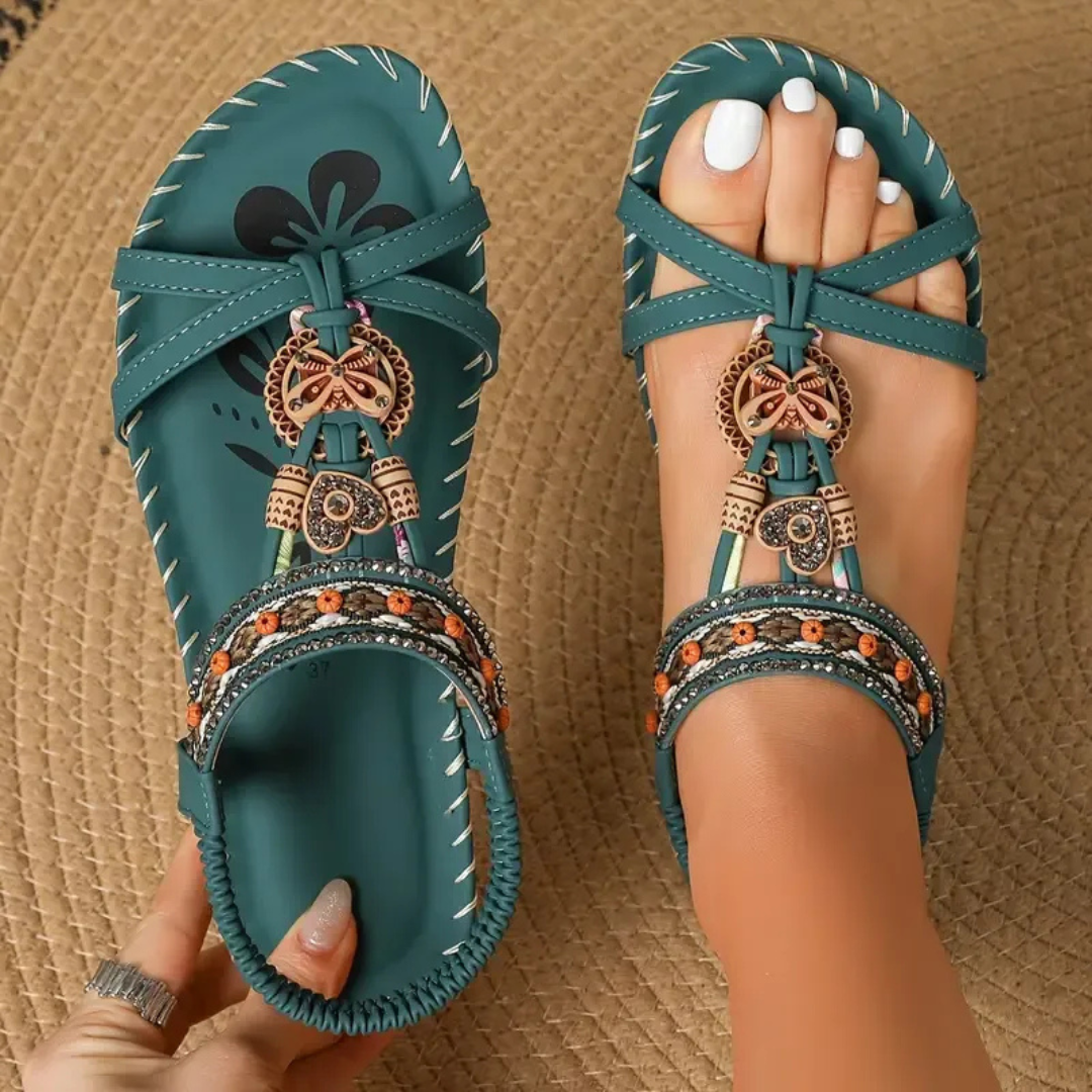 Women Orthopedic Sandals Stretch Strap Cushioned Sole