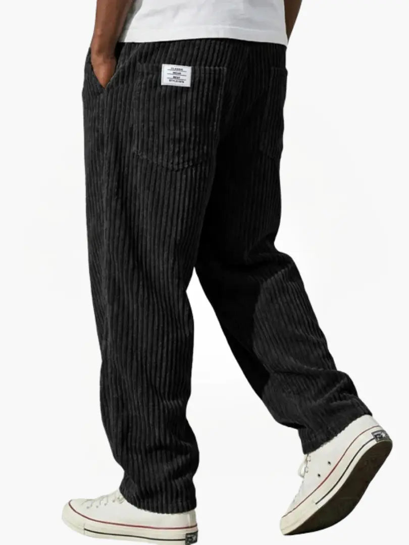 Tindra | Men's Drawstring Trousers | Corduroy Texture, Relaxed Fit | All-Season