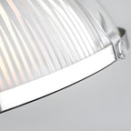 Indra | Pendant Lamp | Retro Striped Glass Shade, 1-Light | Chrome & Bronze