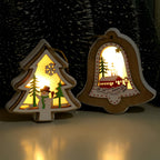 Soraya | Wooden Christmas Ornaments | Set of 2, Button Battery, Modern