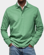 Men Polo Shirt Long Sleeve Stretch Breathable Winter Knit Top