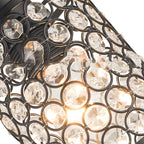 Amara | Crystal Pendant Chandelier | Nordic Minimalist, 2 Pcs | Black & Chrome