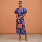 Summer Dress Women Lightweight Spring V Neck Puff Sleeve
