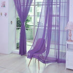Zinnia | Voile Curtains | Floral, Transparent, Eyelet | 200x100cm, Set of 2