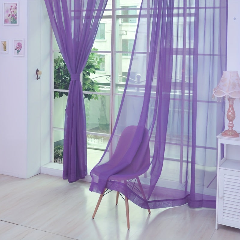 Zinnia | Voile Curtains | Floral, Transparent, Eyelet | 200x100cm, Set of 2