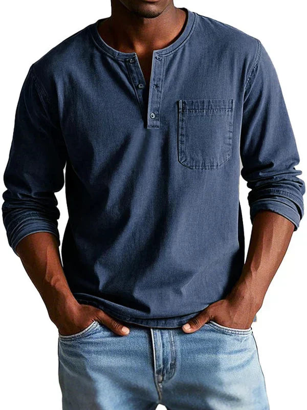 Honor | Men's Henley Shirt | Long Sleeve, Casual Fit | Lightweight