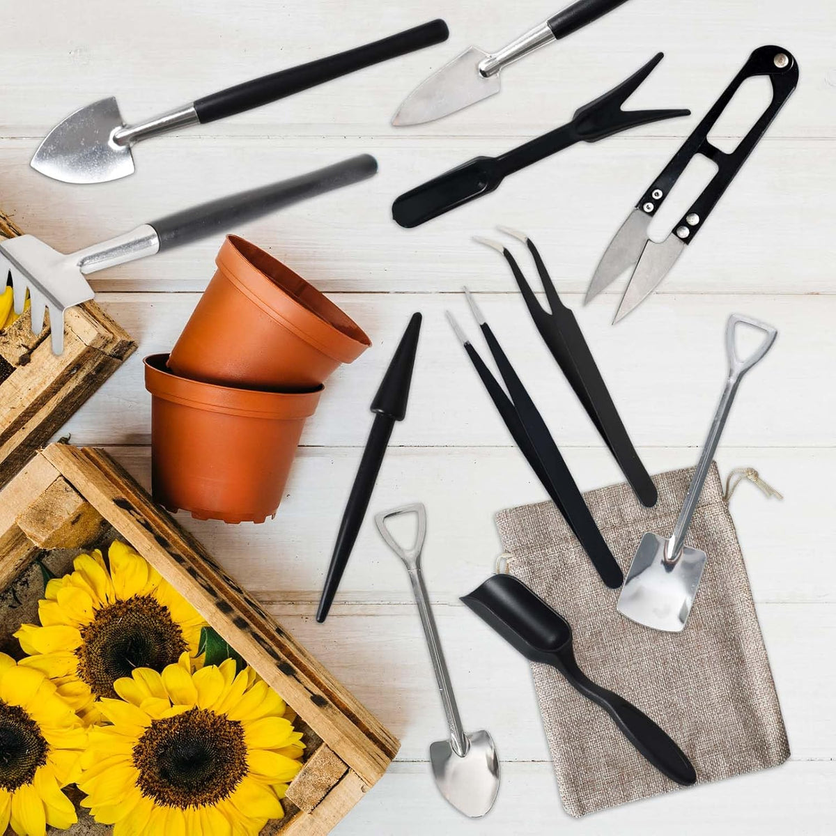 Luna | Succulent Tool Set | 12-in-1 with Storage Bag | Stainless Steel