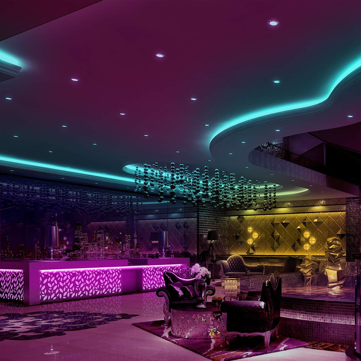 Cosima | LED Strip Lights 32ft | RGB Color Changing, 300 LEDs | IR Remote