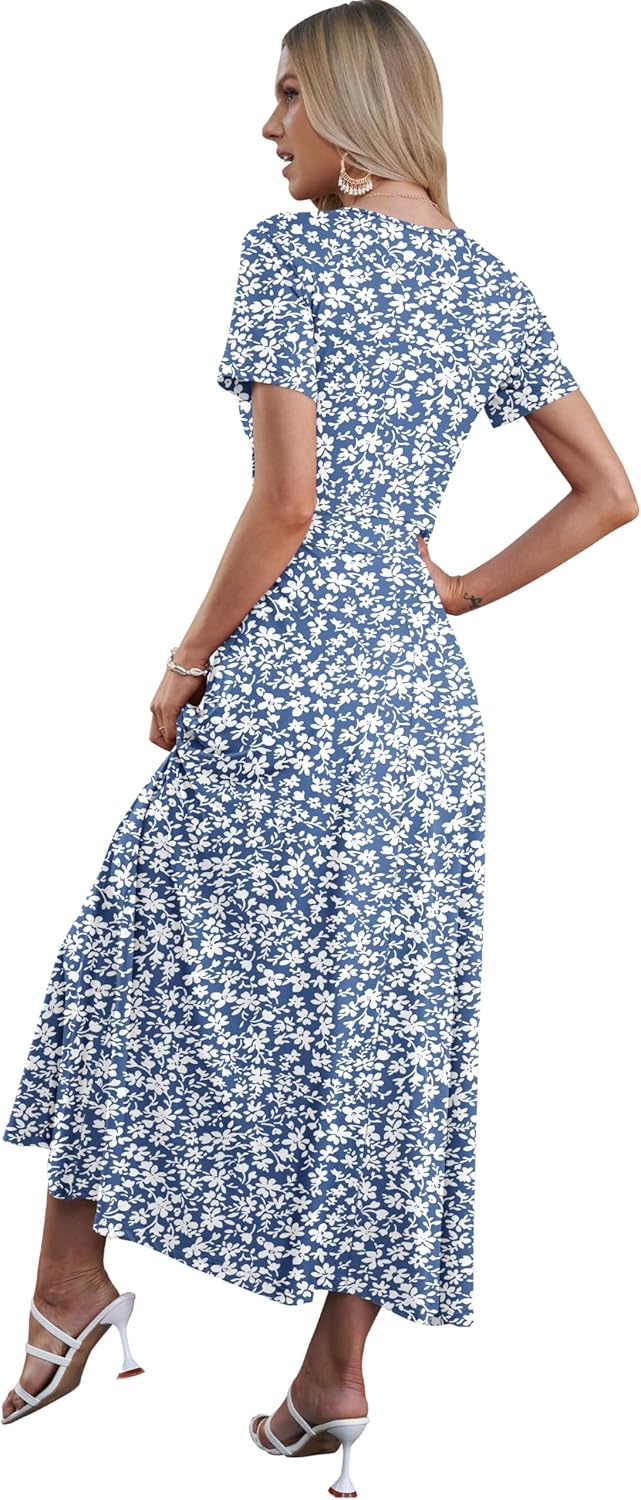 Hazel | Women's Maxi Dress | Bohemian V-Neck, Empire Waist, Pockets