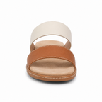 Mens Sandals Womens Leather Slide Dual Strap Cushioned Footbed Flat