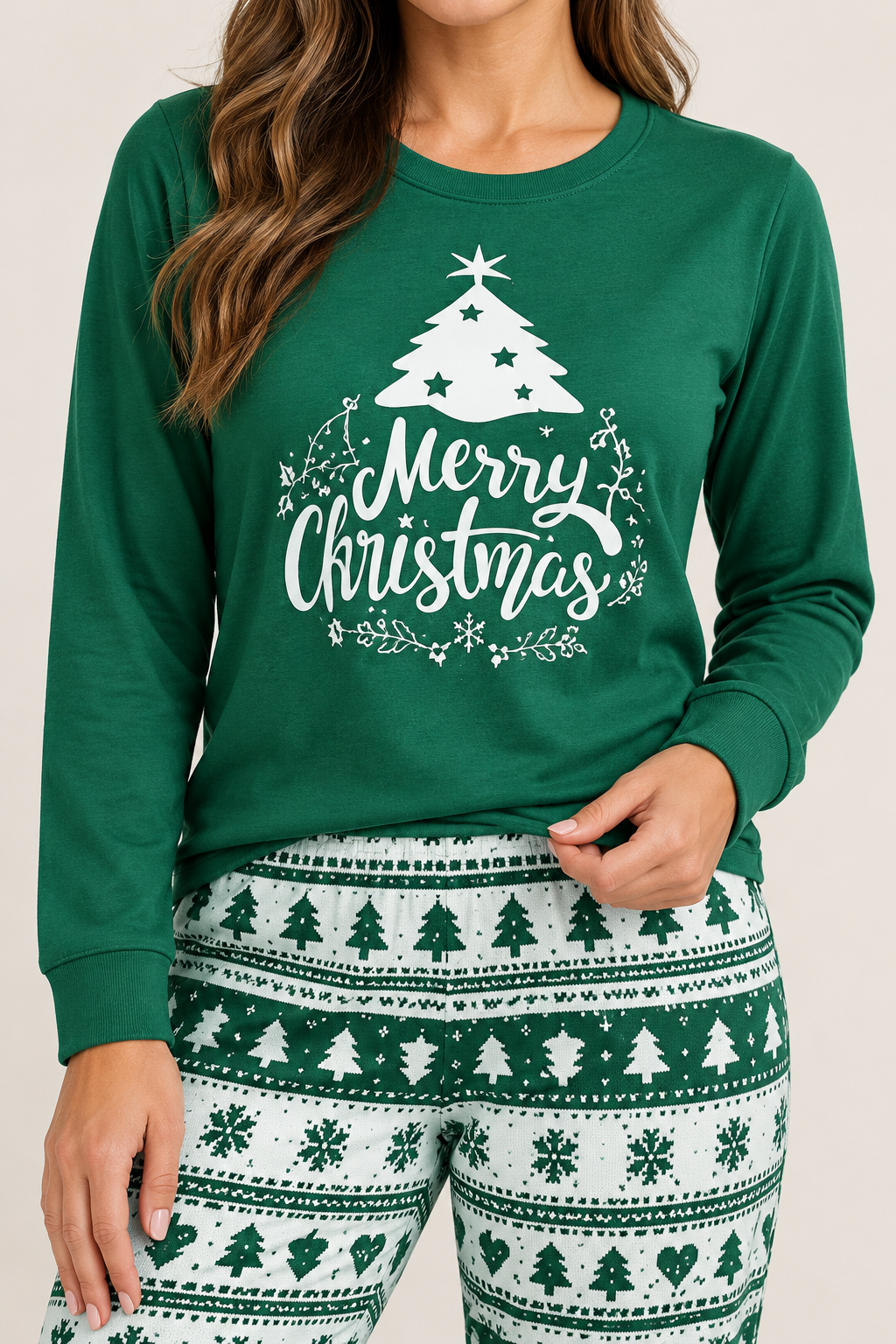 Christmas Pajamas Family Matching Sets Cotton Women Men Kids Baby