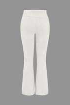 Women 2 Piece Knit Hoodie Flared Pants Set