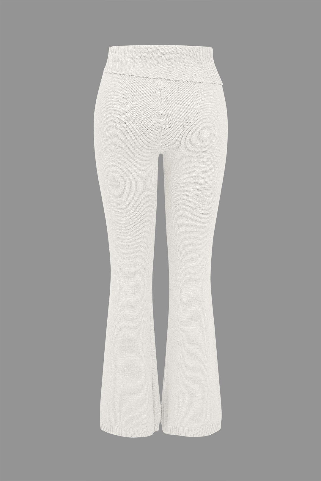Women 2 Piece Knit Hoodie Flared Pants Set